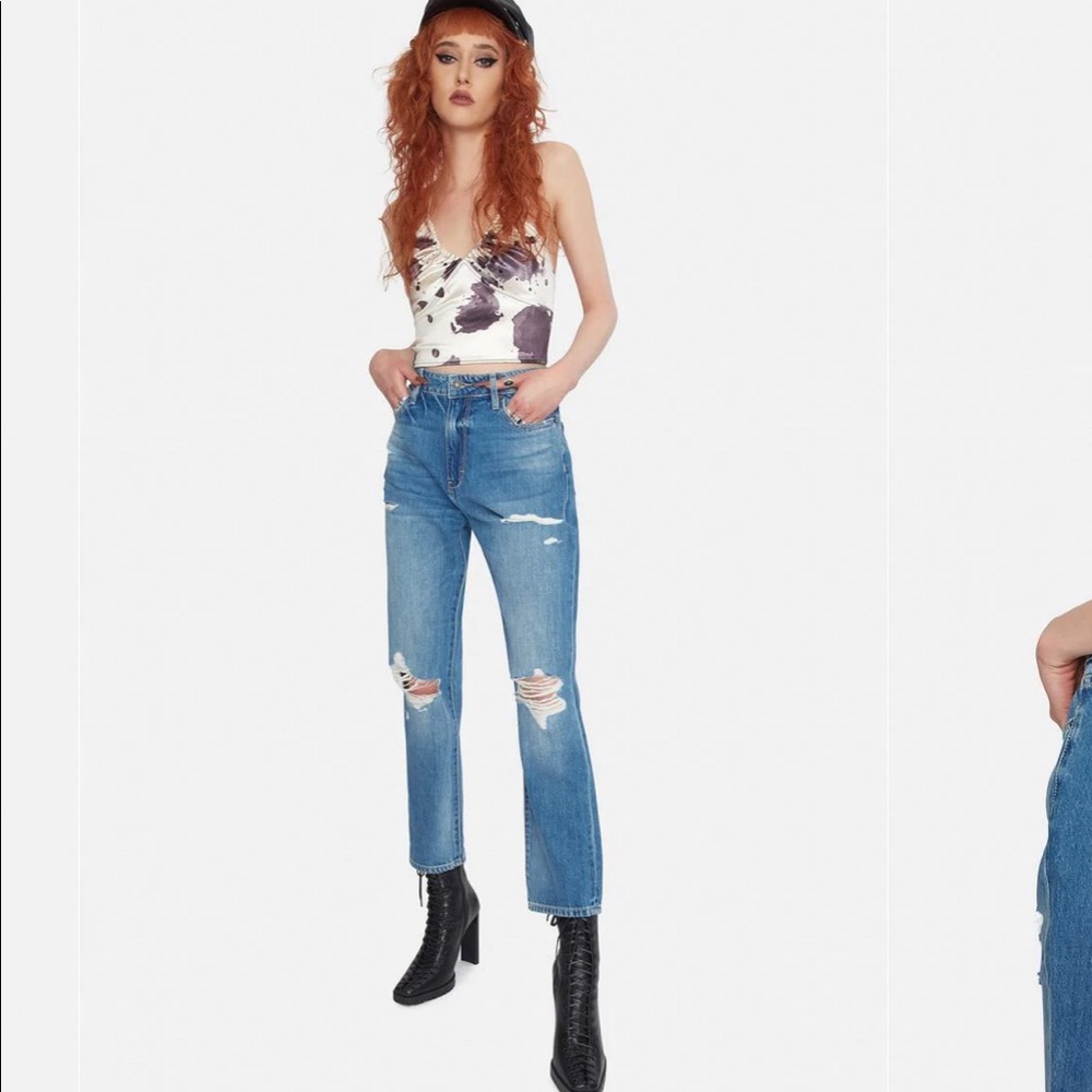 Doll’s kill/Motel Rocks Ink Stain Satin Top